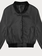 Dámsky krátky bomber v grafitovej farbe (234003)