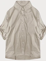 Košeľa s ozdobnou mašľou na chrbte svetlo béžová (24018)