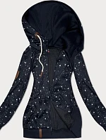 Dámská mikina s kapucí Stars navy blue (2305)