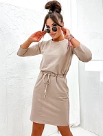 Béžové bavlnené šaty (700)