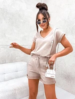 Béžová bavlnená letná súprava (VE87)