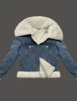Džínsová bunda s podšívkou z jahňacej kože J Style blue/ecru (11Z8217)