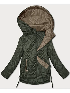 Tenká prešívaná plus size bunda S'West khaki (B8361-11)