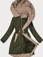 Dámska rebrovaná bunda S'West v khaki farbe (B8352-11)