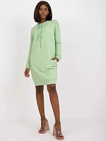 Pistáciové mini teplákové šaty (A-006.73)