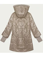 Dámská prošívaná bunda ve velbloudí barvě s ozdobnými stahovacími lemy model 20979309 - S'WEST Dámská prošívaná bunda ve velbloudí barvě s ozdobnými stahovacími lemy model 20979309 - S'WEST