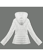 Bílá dámská bunda z různých spojených materiálů model 21005374 - J.STYLE Bílá dámská bunda z různých spojených materiálů model 21005374 - J.STYLE