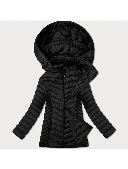 Dámska ľahko zateplená prešívaná bunda plus size J Style black (16M9265-392)