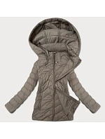Lehká dámská béžová prošívaná bunda s kapucí model 20991172 - J.STYLE Lehká dámská béžová prošívaná bunda s kapucí model 20991172 - J.STYLE