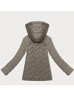 Lehká dámská béžová prošívaná bunda s kapucí model 20991172 - J.STYLE Lehká dámská béžová prošívaná bunda s kapucí model 20991172 - J.STYLE