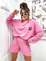 Bavlnená mikina + šortky ružová (VE101)