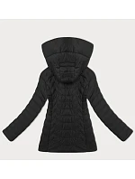 Černá dámská prošívaná bunda s kapucí model 21095890 - J.STYLE Černá dámská prošívaná bunda s kapucí model 21095890 - J.STYLE