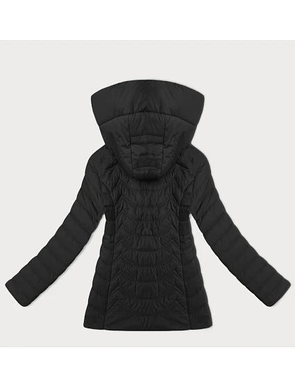 Černá dámská prošívaná bunda s kapucí model 21095890 - J.STYLE Černá dámská prošívaná bunda s kapucí model 21095890 - J.STYLE