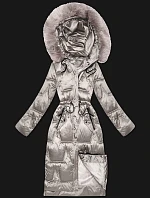 Dámska zimná bunda so šnúrkou v páse S'West light beige (B8522-46)