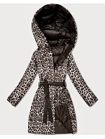 Oboustranná zimní plus size bunda v panteřím vzorem barvě model 21753530 - MINORITY Oboustranná zimní plus size bunda v panteřím vzorem barvě model 21753530 - MINORITY