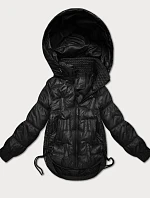 Prechodná bunda so šnúrkami na bokoch S'West black (B8292-1)