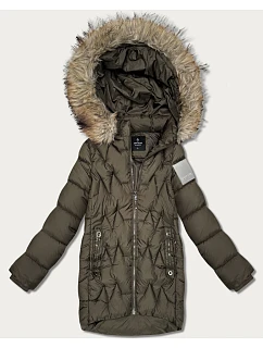 Dámska zimná bunda s kapucňou Goodlookin khaki (KK60564)
