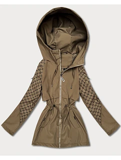 Dámska khaki bunda s monogramom Goodlookin (KK60412-2#)