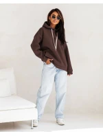 Hrubší dámská klokaní mikina v čokoládové barvě (82131) Hrubší dámská klokaní mikina v čokoládové barvě (82131)