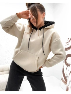 Černá hrubší dvoubarevná dámská tepláková souprava (VE102)