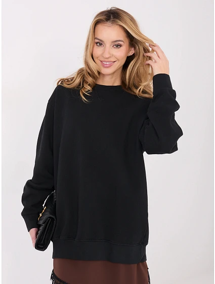 Bawełniana damska bluza basic Goodlookin czarna (A1047) Bawełniana damska bluza basic Goodlookin czarna (A1047)