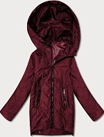 Dámska ľahká prešívaná bunda s kapucňou Goodlookin Dark Red (B8588-27)