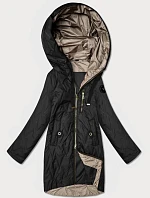 Dámska prešívaná bunda s asymetrickou spodnou časťou Goodlookin black (B8592-1)