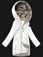 Dámska prešívaná bunda s asymetrickou spodnou časťou Goodlookin white (B8592-26)