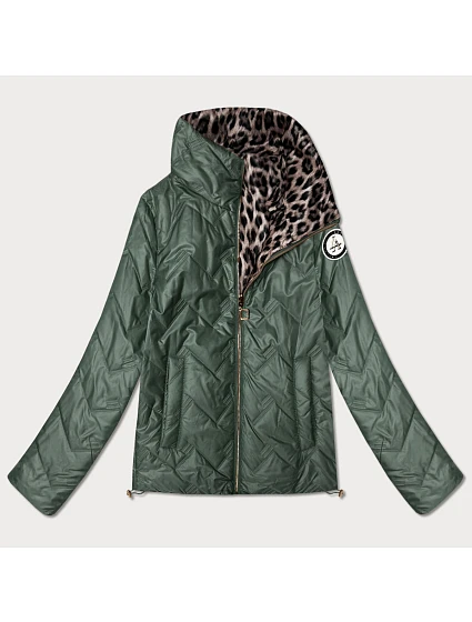 Obojstranná prešívaná bunda Goodlookin v khaki nohaviciach so stojačikom (B8579-11) Obojstranná prešívaná bunda Goodlookin v khaki nohaviciach so stojačikom (B8579-11)