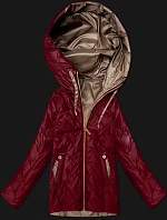 Dámska prešívaná bunda Goodlookin s kapucňou tmavočervená (B8596-27)