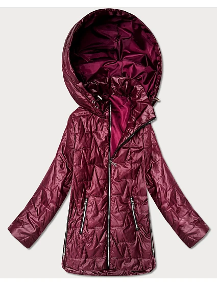Goodlookin burgundská tenká bunda s kapucňou Plus Size (B8576-27) Goodlookin burgundská tenká bunda s kapucňou Plus Size (B8576-27)
