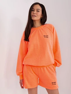 Dámska tepláková súprava s fluo oranžovými šortkami (813)