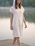 dámské vaflové pončo Saimaa s kapucí White
