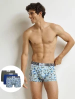 Pánske módne boxerky 3 ks DIM VIBES BOXER 3x - DIM - modré