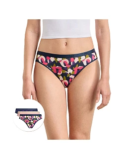 Dámské bavlněné kalhotky 3 ks DIM LES POCKETS COTTON SLIP 3x - DIM - červená