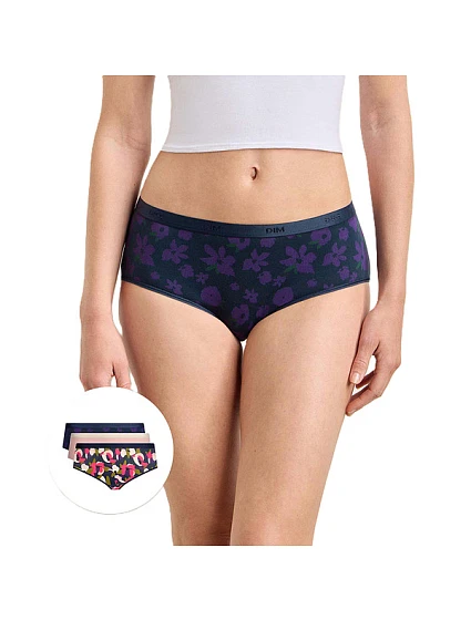 Dámské bavlněné kalhotky 3 ks DIM LES POCKETS COTTON BOXER 3x - DIM - červená Dámské bavlněné kalhotky 3 ks DIM LES POCKETS COTTON BOXER 3x - DIM - červená