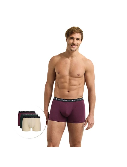 Pánské boxerky 3 ks DIM COTTON STRETCH BOXER 3x - DIM - fialová Pánské boxerky 3 ks DIM COTTON STRETCH BOXER 3x - DIM - fialová