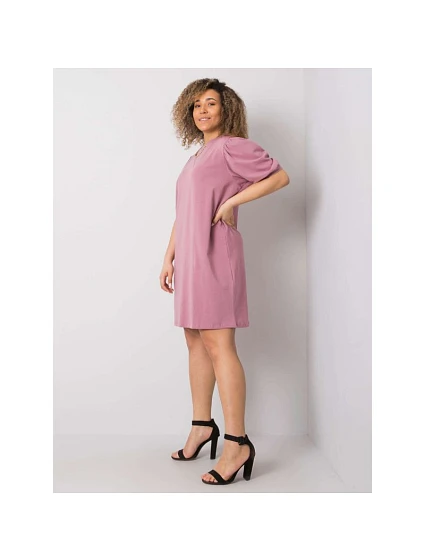 Špinavě růžové plus size šaty z bavlny model 21462296 - BASIC FEEL GOOD