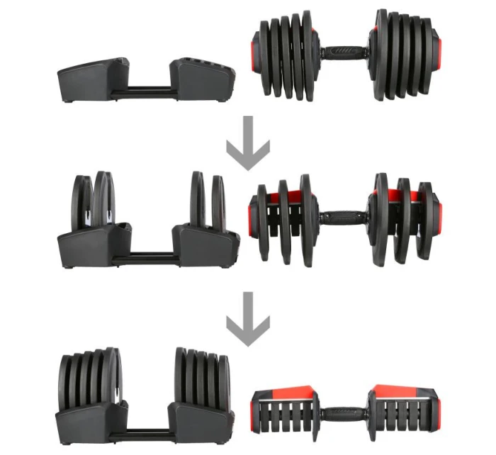 HMS SGR40 PRO SET 2v1 nastaviteľná sada činiek 43,5 kg HMS SGR40 PRO SET 2v1 nastaviteľná sada činiek 43,5 kg