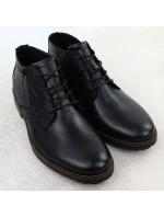 Pánské kožené boty černé model 21905319