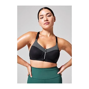 CASALL Športová podprsenka so zipsom vpredu sivá