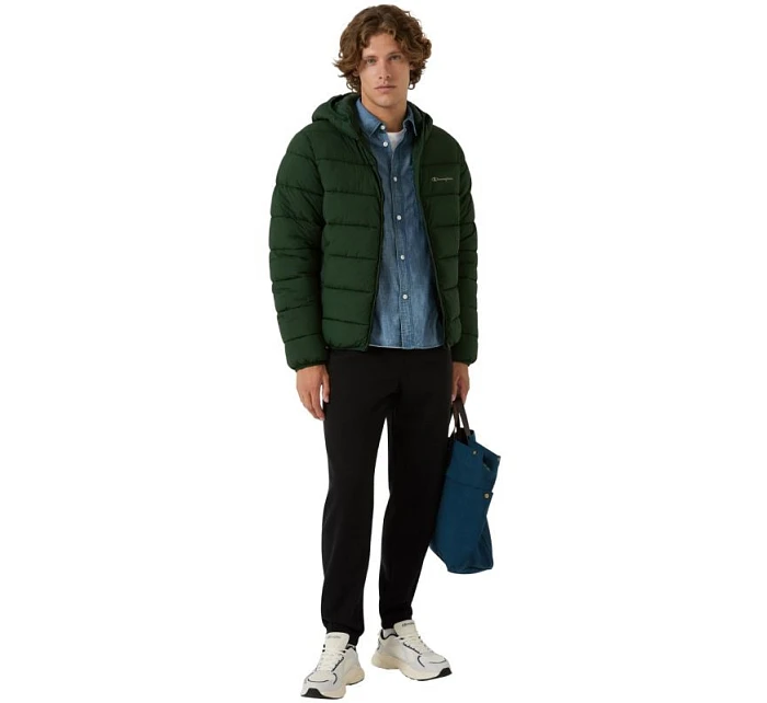 Pánská bunda s kapucí zelená pánské model 21813678 - CHAMPION Pánská bunda s kapucí zelená pánské model 21813678 - CHAMPION
