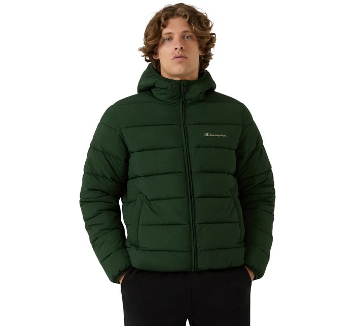 Pánská bunda s kapucí zelená pánské model 21813678 - CHAMPION Pánská bunda s kapucí zelená pánské model 21813678 - CHAMPION