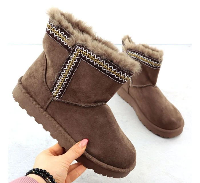 Dámské sněhule semišové hnědé Potocki model 21906182 Dámské sněhule semišové hnědé Potocki model 21906182