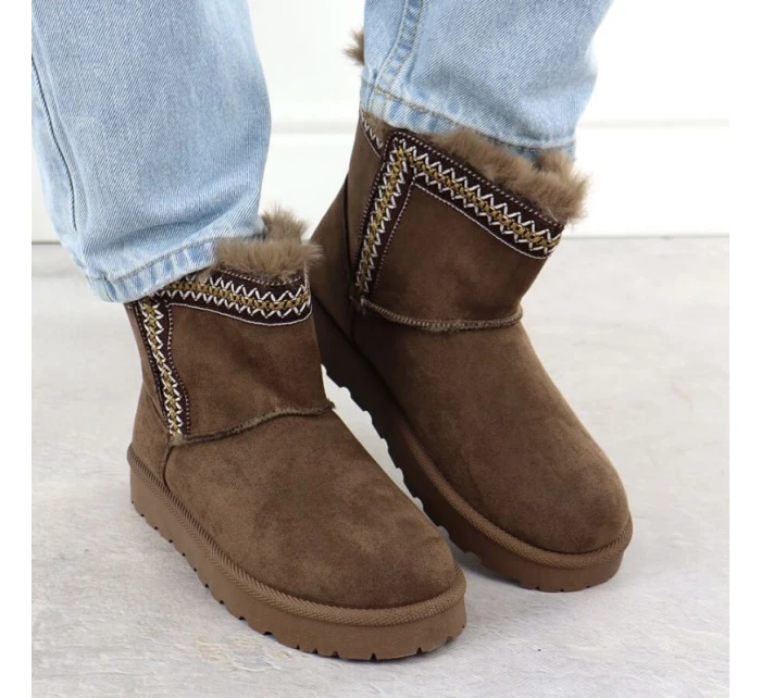 Dámské sněhule semišové hnědé Potocki model 21906182 Dámské sněhule semišové hnědé Potocki model 21906182