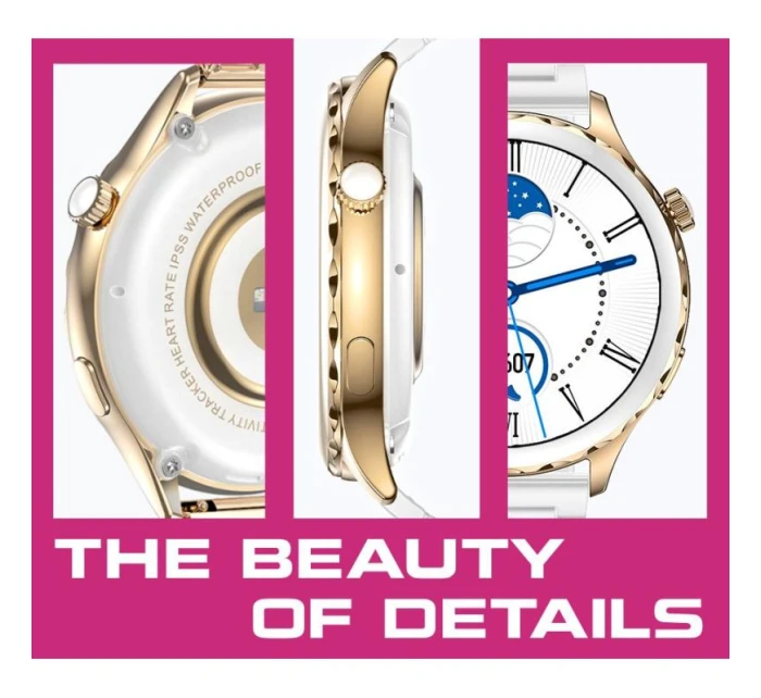 Dámské chytré hodinky Gold + Strap Pink model 21804967 - RUBICON Dámské chytré hodinky Gold + Strap Pink model 21804967 - RUBICON