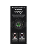 Dámské chytré hodinky  Černý silikonový řemínek + černý náramek model 21806501 - Gravity