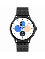 Dámské chytré hodinky  Černý silikonový řemínek + černý náramek model 21806501 - Gravity