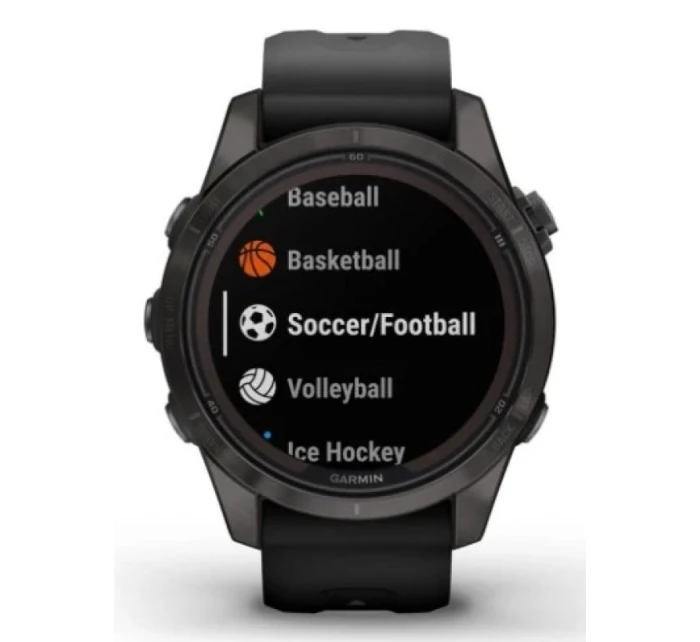 Hodinky Garmin Fenix 7S Pro 42mm Sapphire Solar šedé titánové DLC s čiernym remienkom Hodinky Garmin Fenix 7S Pro 42mm Sapphire Solar šedé titánové DLC s čiernym remienkom