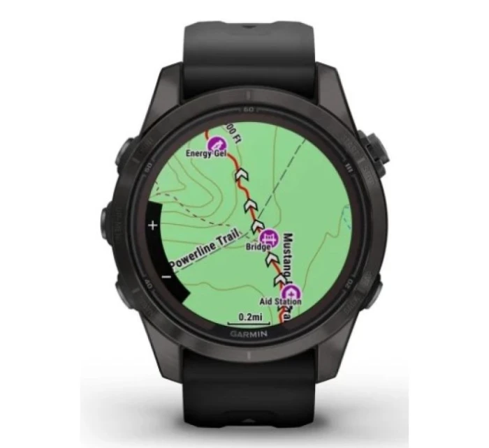 Hodinky Garmin Fenix 7S Pro 42mm Sapphire Solar šedé titánové DLC s čiernym remienkom Hodinky Garmin Fenix 7S Pro 42mm Sapphire Solar šedé titánové DLC s čiernym remienkom